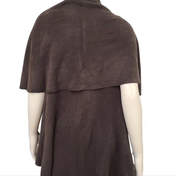 LOOK Taupe Brown Sleeveless Drape Cardigan One Size - Picture 3 of 4